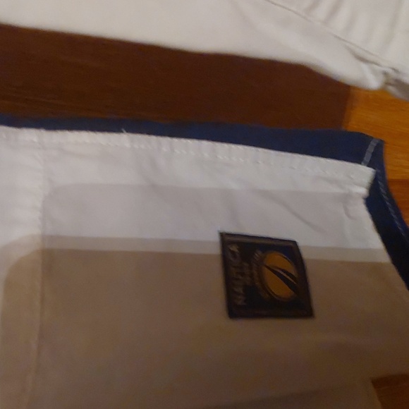 NAUTICA BUTTON DWN NAUTICAL STYLE SIZE L..LONG SLEEVE BLUE WHITE N GOLD - Picture 3 of 4